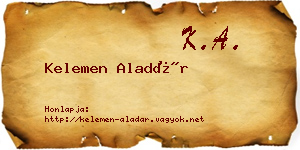 Kelemen Aladár névjegykártya